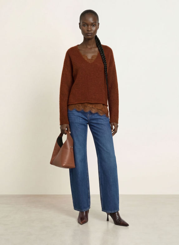 DRYKORN SOMAIJA-trui met alpaca BRUIN