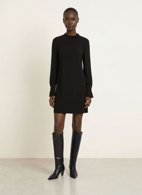 DOROTHEE SCHUMACHER Kleid STATEMENT DRAPE mit Rüschen SCHWARZ