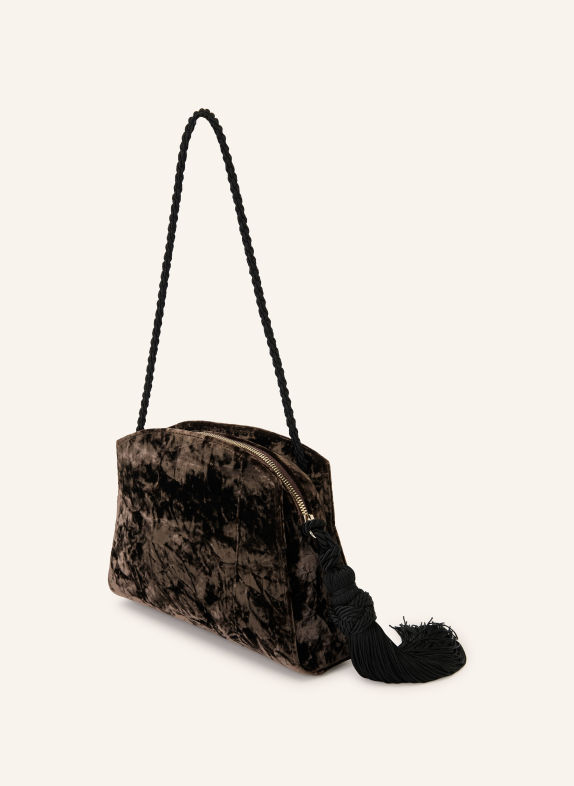 LIFFNER Clutch MARRON FONCÉ / ZILVER / ZWART