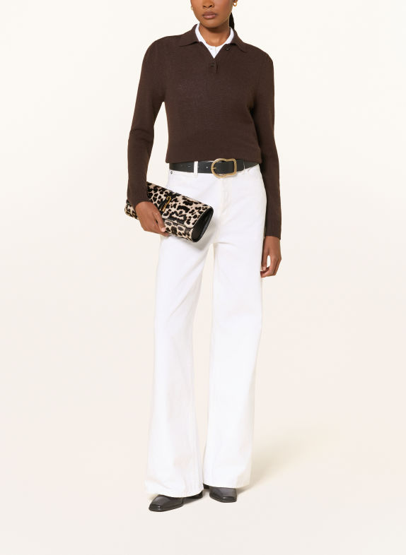 LIFFNER Clutch MARRON FONCÉ / GOUD / CRÈME