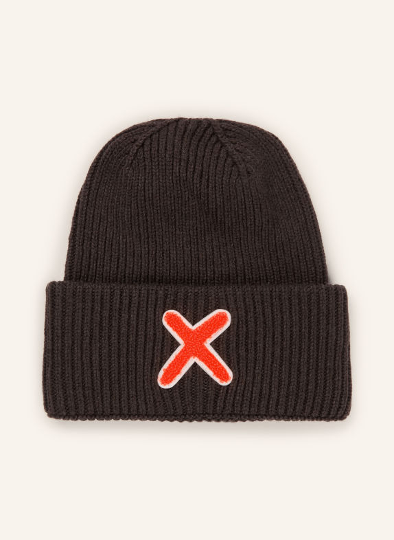 UNIO Bonnet MARRON FONCÉ / ORANGE FLUO / BLANC