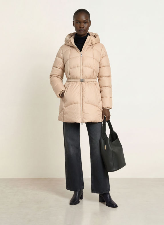 BOSS Quiltet frakke PEPULA BEIGE