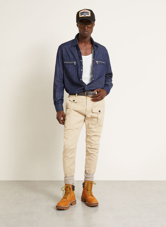 DSQUARED2 Jeanshemd Comfort Fit DUNKELBLAU