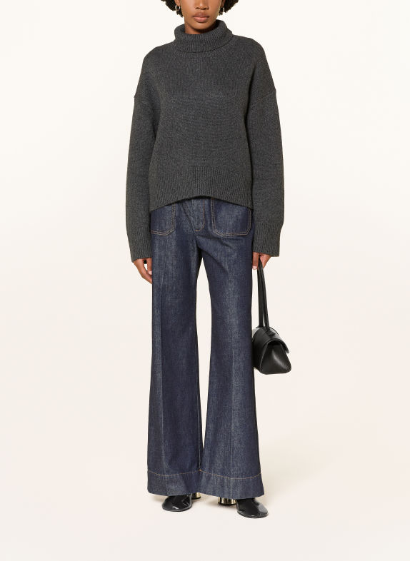 LOULOU DE SAISON JONAH Cashmere Turtleneck Sweater DARK GRAY