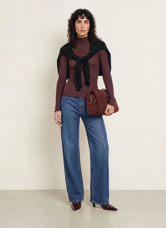 rosemunde Longsleeve BALTA DONKERROOD