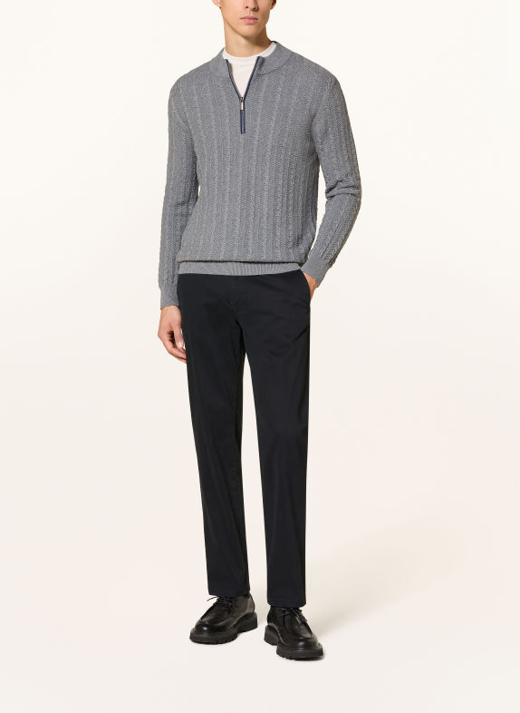 RAGMAN Half-zip sweater GRAY