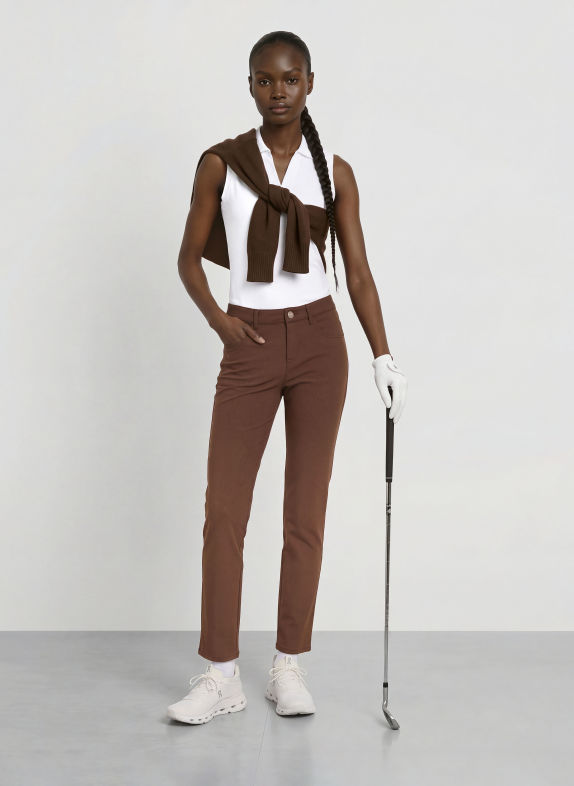 ALBERTO ANJA Golf Pants DARK BROWN