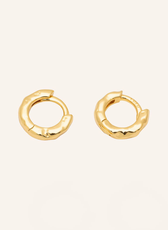 LULU Copenhagen Náušnice BASIC ROUGH HOOPS ZLATÁ