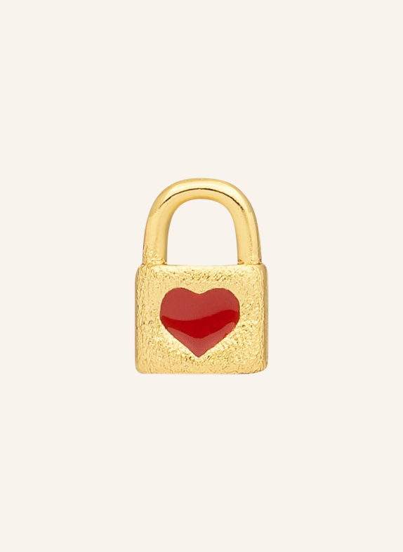 LULU Copenhagen Ohrstecker LOVE LOCK GOLD / ROT
