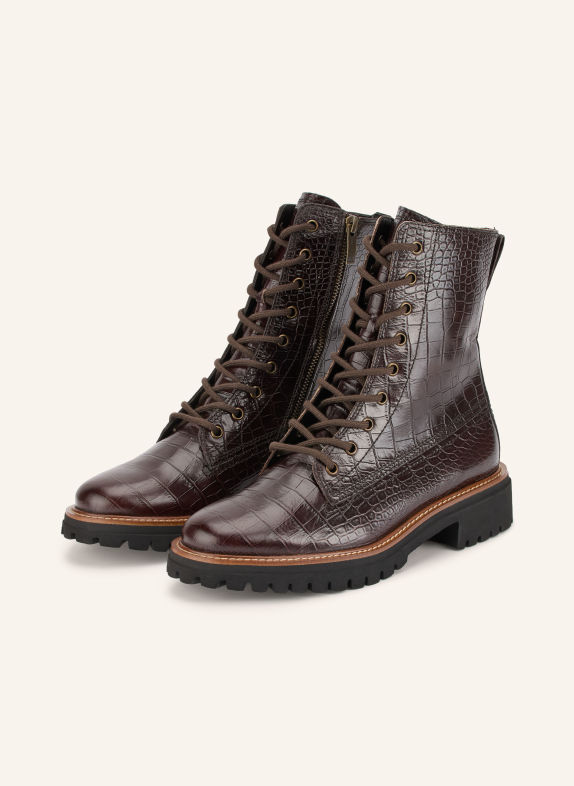 paul green Schnürboots DUNKELBRAUN