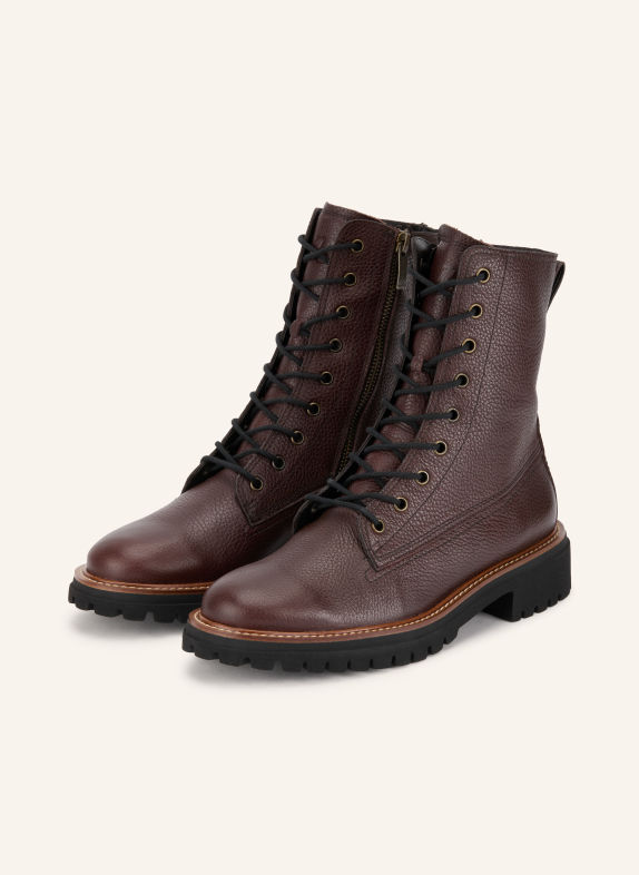 paul green Schnürboots DUNKELBRAUN