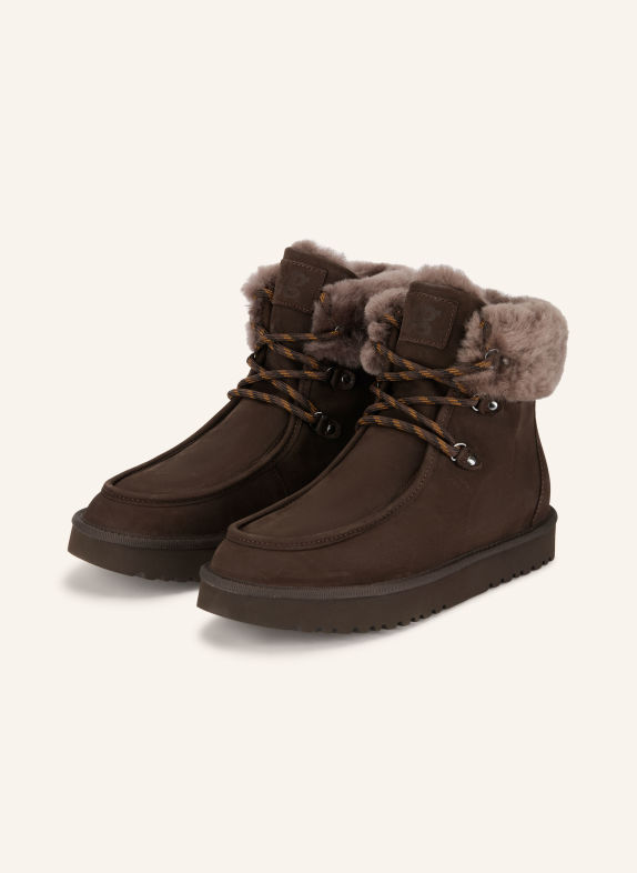 paul green Schnürboots DUNKELBRAUN