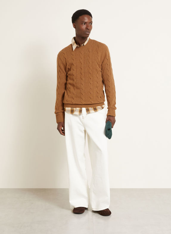 AMI PARIS Merino wool sweaters COGNAC