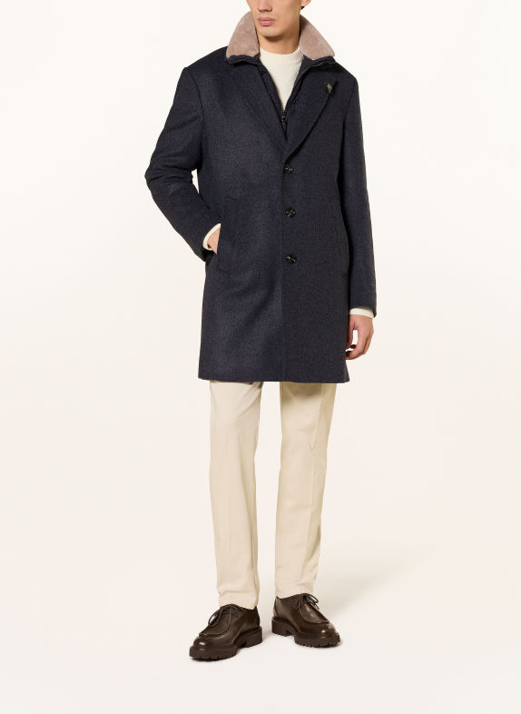 JOOP! MORRIS Wool coat with Removable Trim DARK GRAY / BEIGE