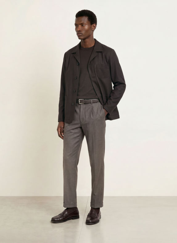 JOOP! Overshirt HOTCAT TMAVĚ HNĚDÁ