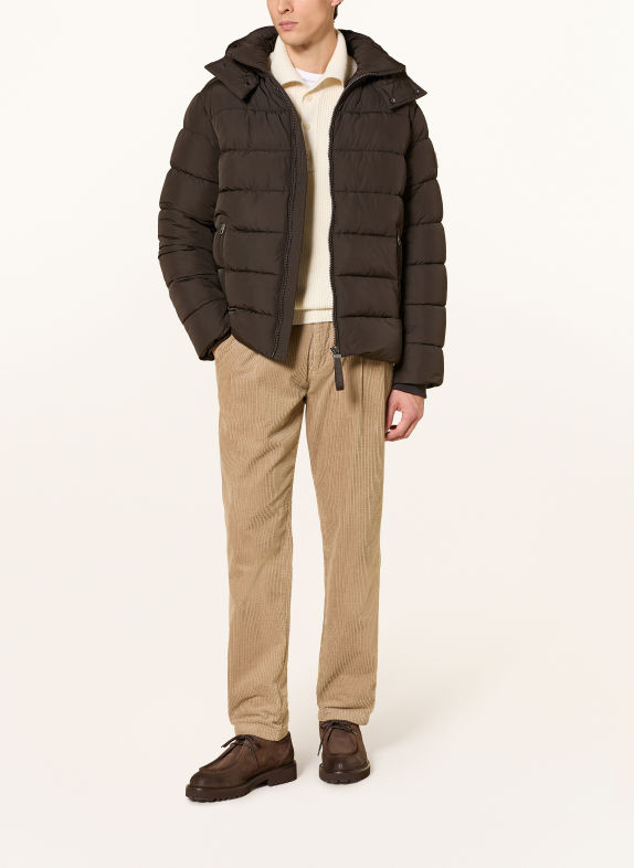 JOOP! JEANS JOSHAS gewatteerde jas met afneembare capuchon MARRON FONCÉ