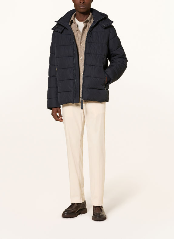 JOOP! JEANS JOSHAS gewatteerde jas met afneembare capuchon DONKERBLAUW