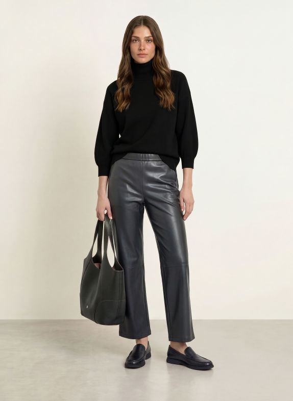 MM by Max Mara BREAK-coltrui met col, kasjmier en 3/4-mouwen ZWART