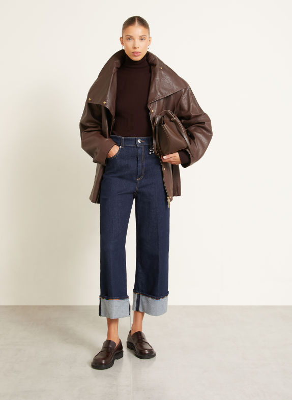 SPORTMAX CENTRO Turtleneck sweater DARK BROWN