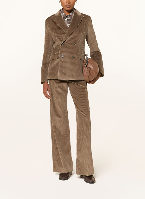 WEEKEND Max Mara Pantalon palazzo TANIA en velours côtelé MARRON CLAIR