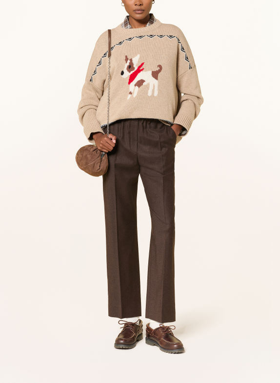 WEEKEND Max Mara Flanellen broek HATELEY MARRON FONCÉ