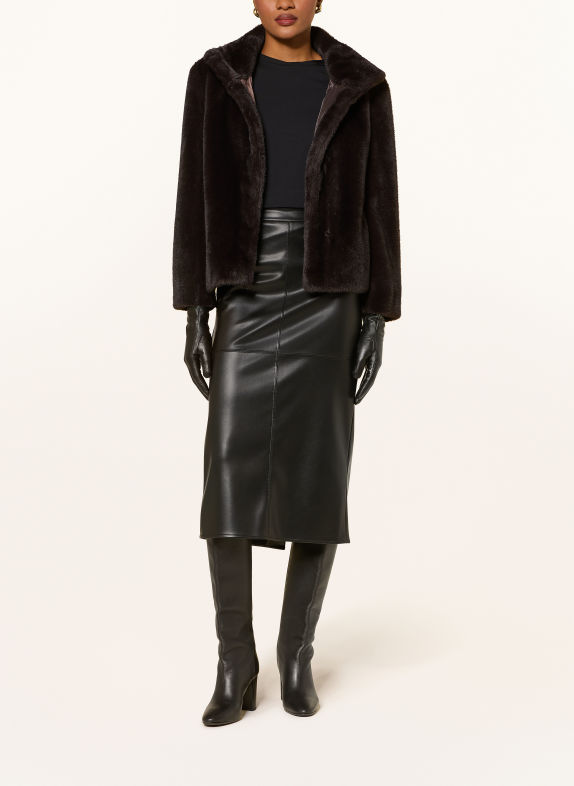 S Max Mara Jupe AMACA aspect cuir NOIR