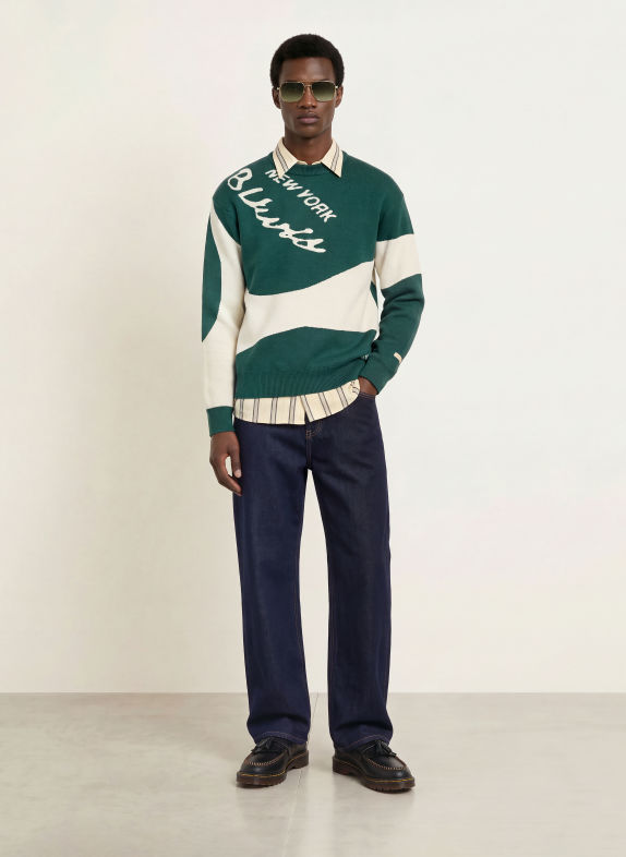 BLKVIS Pullover GRÜN / ECRU