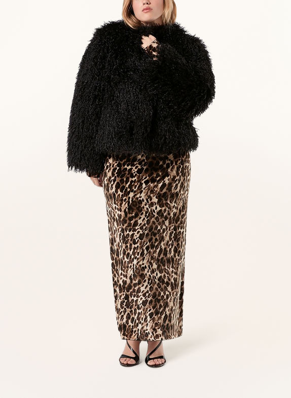 PERSONA MARINA RINALDI Faux Fur Jacket BLACK
