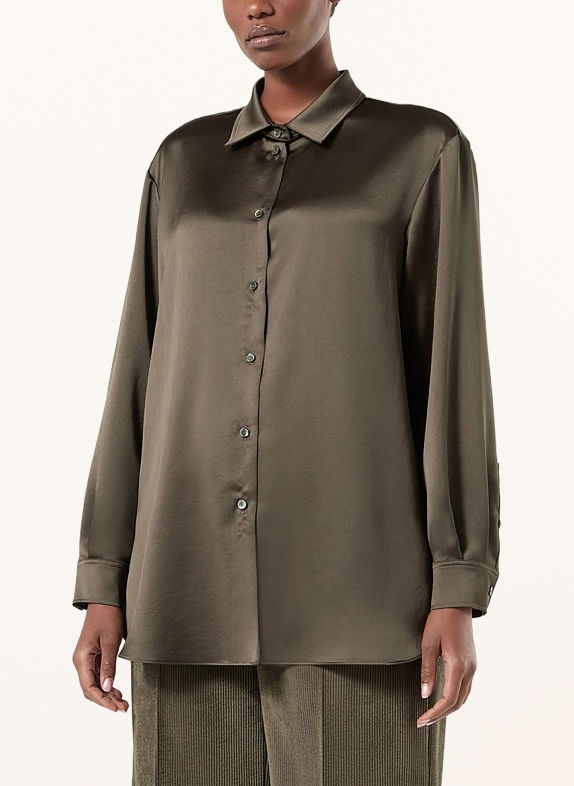 MARINA RINALDI Satijnen overhemdblouse MRSADEPTO MARRON FONCÉ