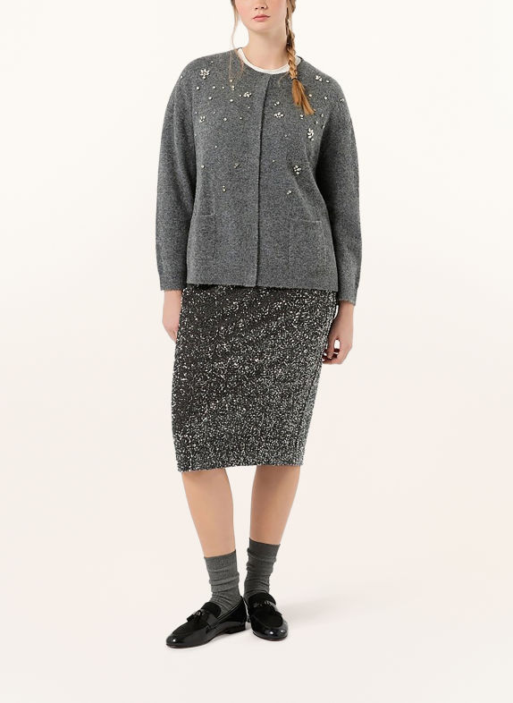 PERSONA MARINA RINALDI NNWBIG Skirt with Sequins DARK GRAY