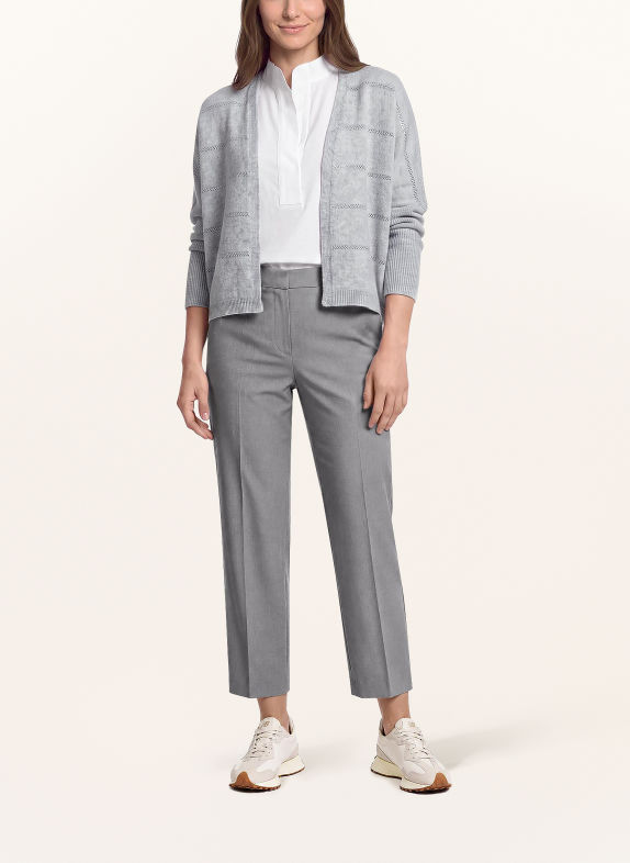 Betty Barclay Gebreid openvallend vest met pailletten LICHTGRIJS / ZILVER