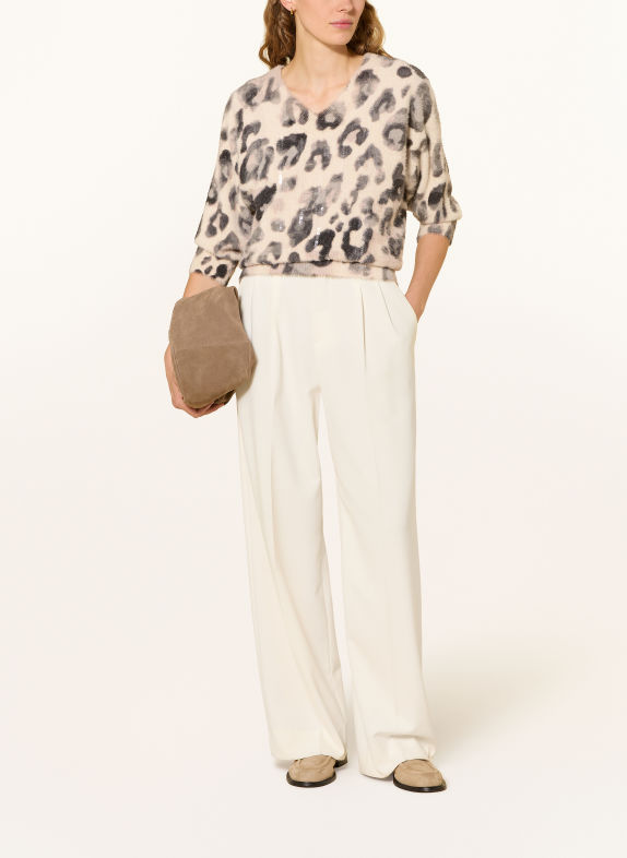 Betty Barclay Trui met 3/4-mouwen en pailletten DONKERGRIJS / BEIGE / ECRU