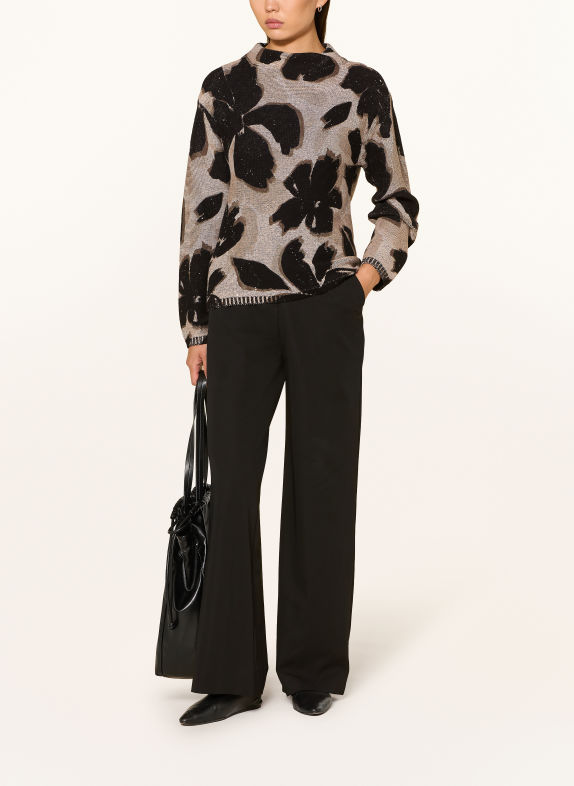 Betty Barclay Sequin Sweater LIGHT GRAY / GRAY / BLACK