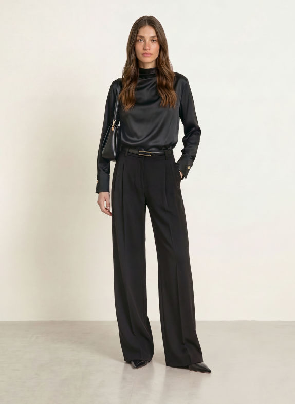 Max Mara STUDIO Chemisier QUINTO avec de la soie NOIR