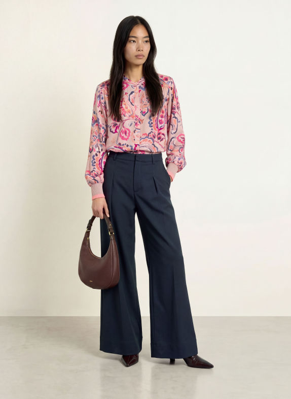 Emily VAN DEN BERGH Blouse ROSÉ / ROZE / DONKERBLAUW