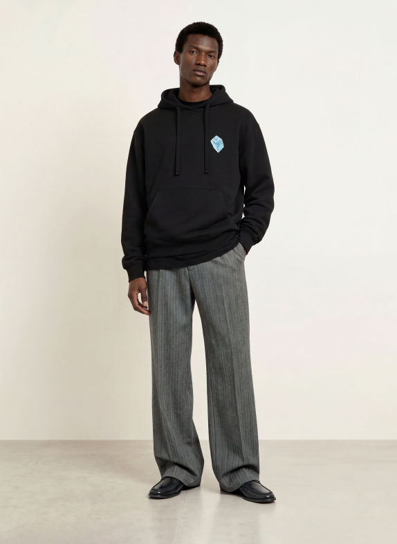 HUGO Hoodie DEWERHOOD ZWART / BLAUWGRIJS