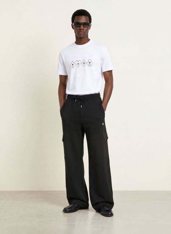 HUGO Tricou DOUDI ALB / ROȘU ÎNCHIS