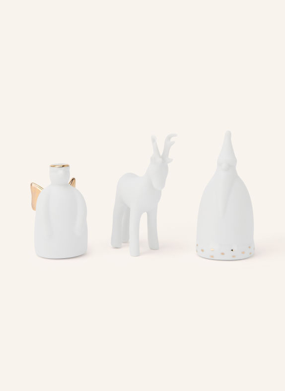 RÄDER Lot de 3 figurines décoratives FIGURINES DE NOËL BLANC / OR