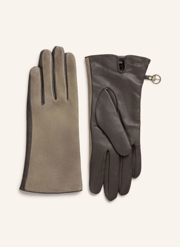 JOOP! Lederhandschuhe KHAKI / DUNKELGRAU