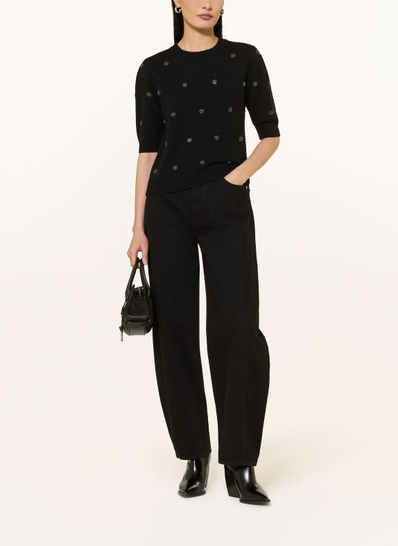 Princess GOES HOLLYWOOD Strickshirt mit Schmucksteinen SCHWARZ