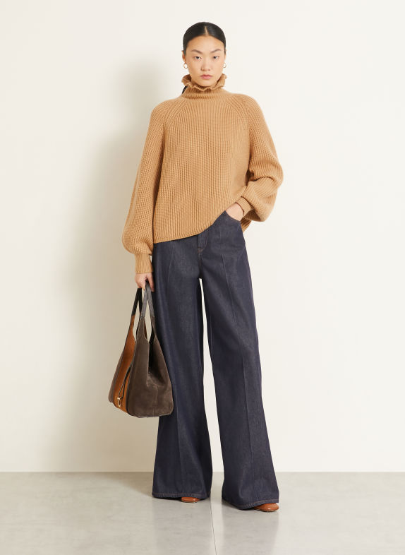 Max Mara Pullover PONTILE mit Cashmere COGNAC
