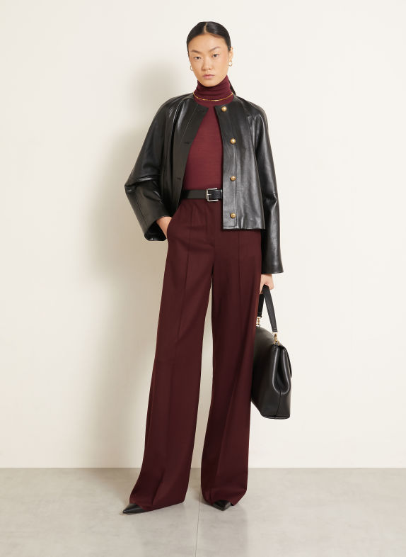 Max Mara Pantalon palazzo EXTRA ROUGE FONCÉ