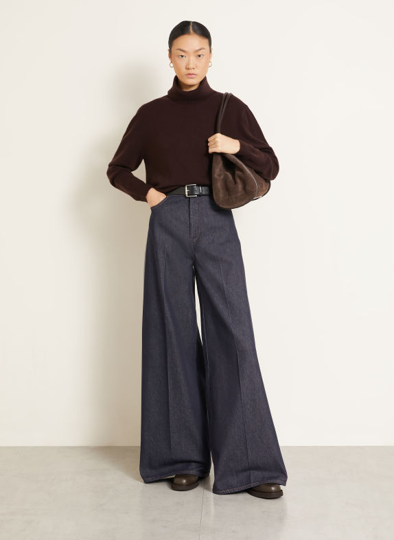 Max Mara Pull à col roulé OTTELIA en cachemire MARRON FONCÉ