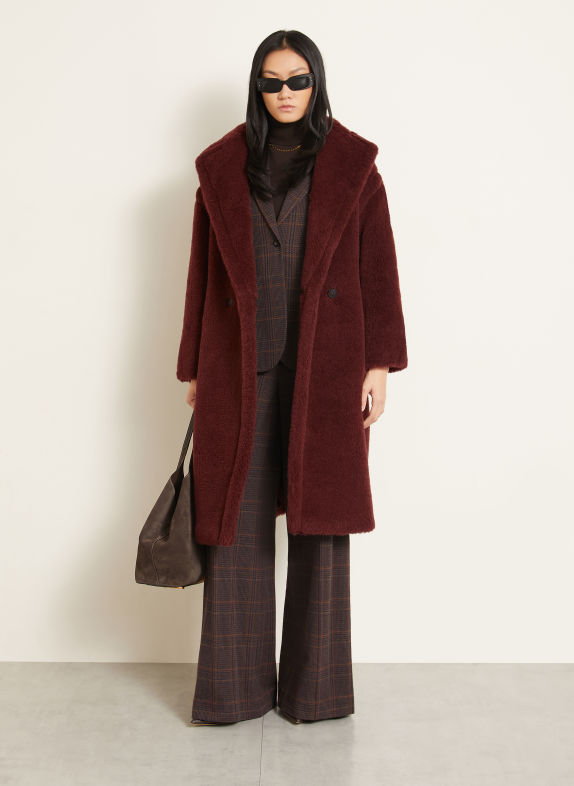 Max Mara Teddypälsrock TEDGIRL med alpacka MÖRKRÖD