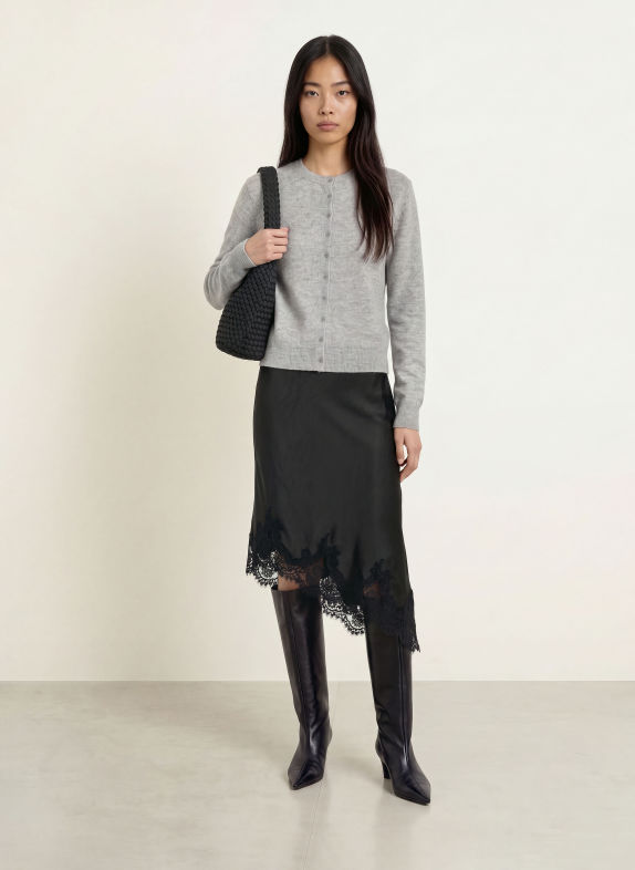 NEO NOIR Vest BINA met kasjmier GRIJS