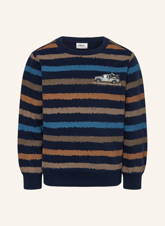 s.Oliver RED Sweatshirt DUNKELBLAU / BEIGE / ORANGE