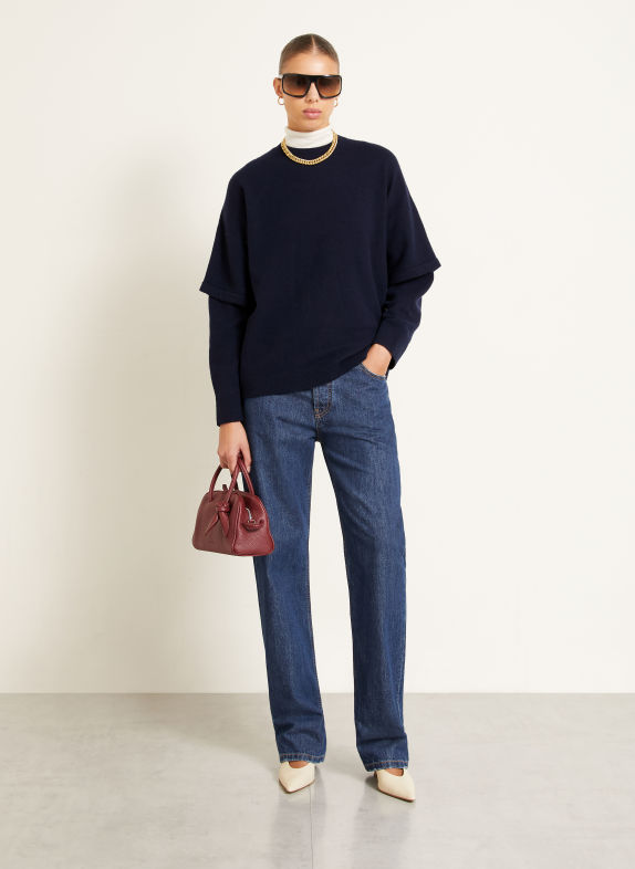 DARKPARK TROY Sweater with Cashmere DARK BLUE