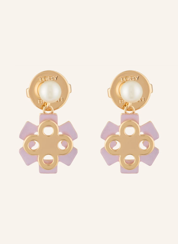 TORY BURCH Ohrstecker FORGET ME NOT GOLD / HELLROSA / WEISS