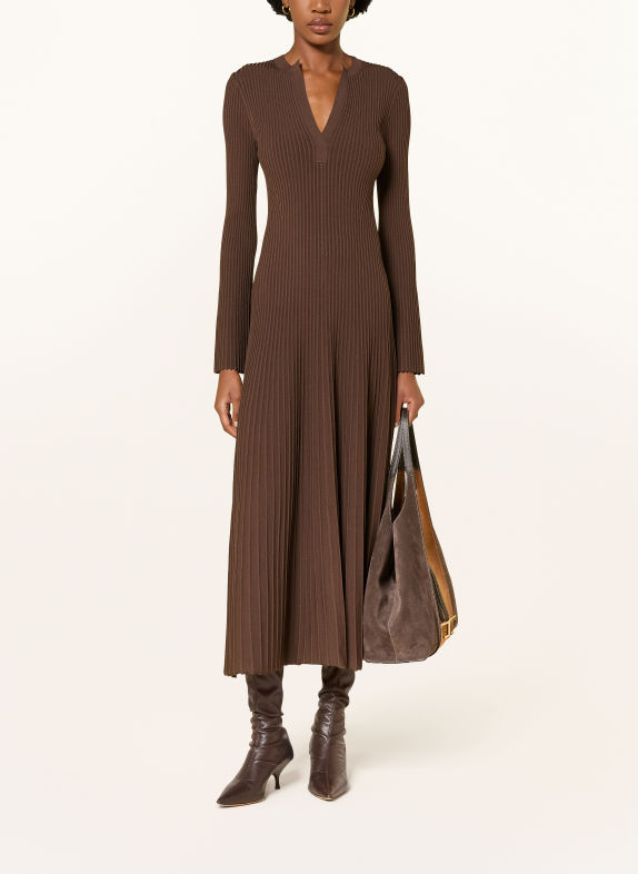 SIMKHAI GENNA Knit Dress DARK BROWN