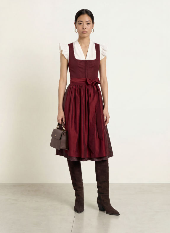 Hammerschmid Dirndl PLATTENSEE DUNKELROT / SCHWARZ